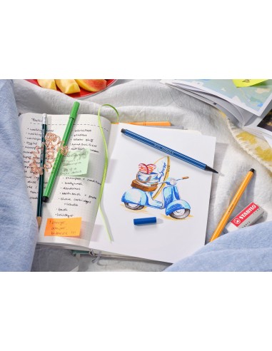  C/10 rotulador stabilo pen 68 verde hoja nº43 punta 1,omm 